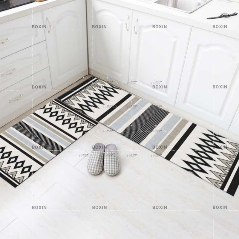 shopee: 2pcs/set Kitchen Bedroom Toilet Anti Slip Floor Mat Carpet Rug Foam (40x60cm + 40x120cm) B (0:2:COLOR:214;:::)