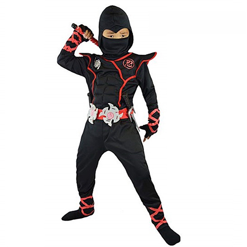 Ninjago anime ninja suit samurai warrior costume clothes children boys  cosplay Carnival Halloween party black swordsman | Shopee Malaysia