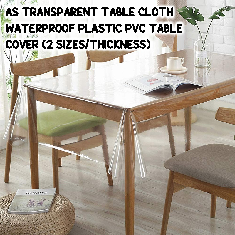 AS Transparent Table Cloth Waterproof Plastic PVC Table 
