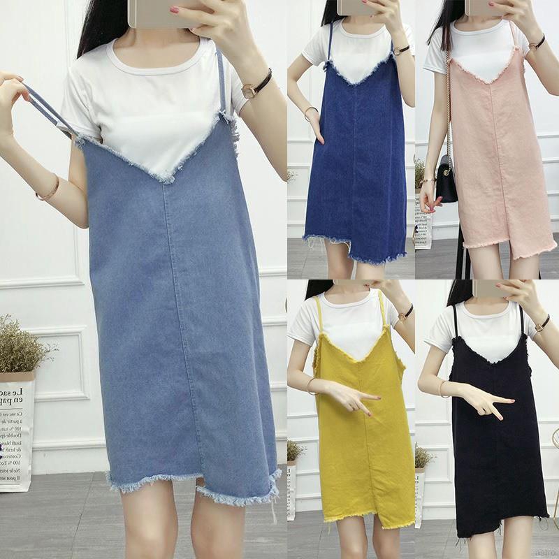 denim dress with spaghetti straps