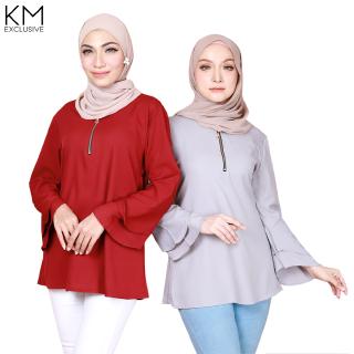 KM Muslimah Women Rasha Flare Sleeves Exclusive  Zipper 