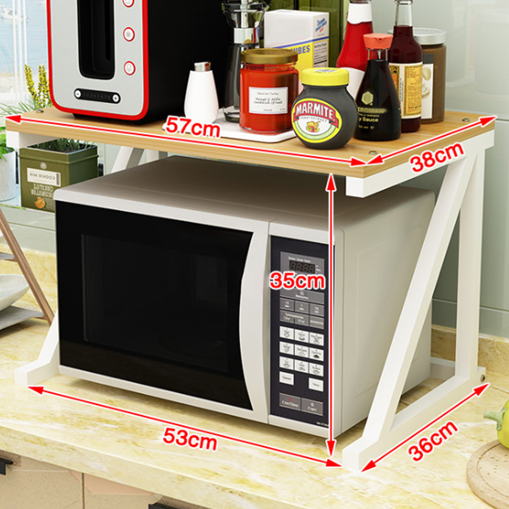 2-Layers Microwave Oven Rack Kitchen Organizer Counter Cabinet Storage Shelf ❤ 