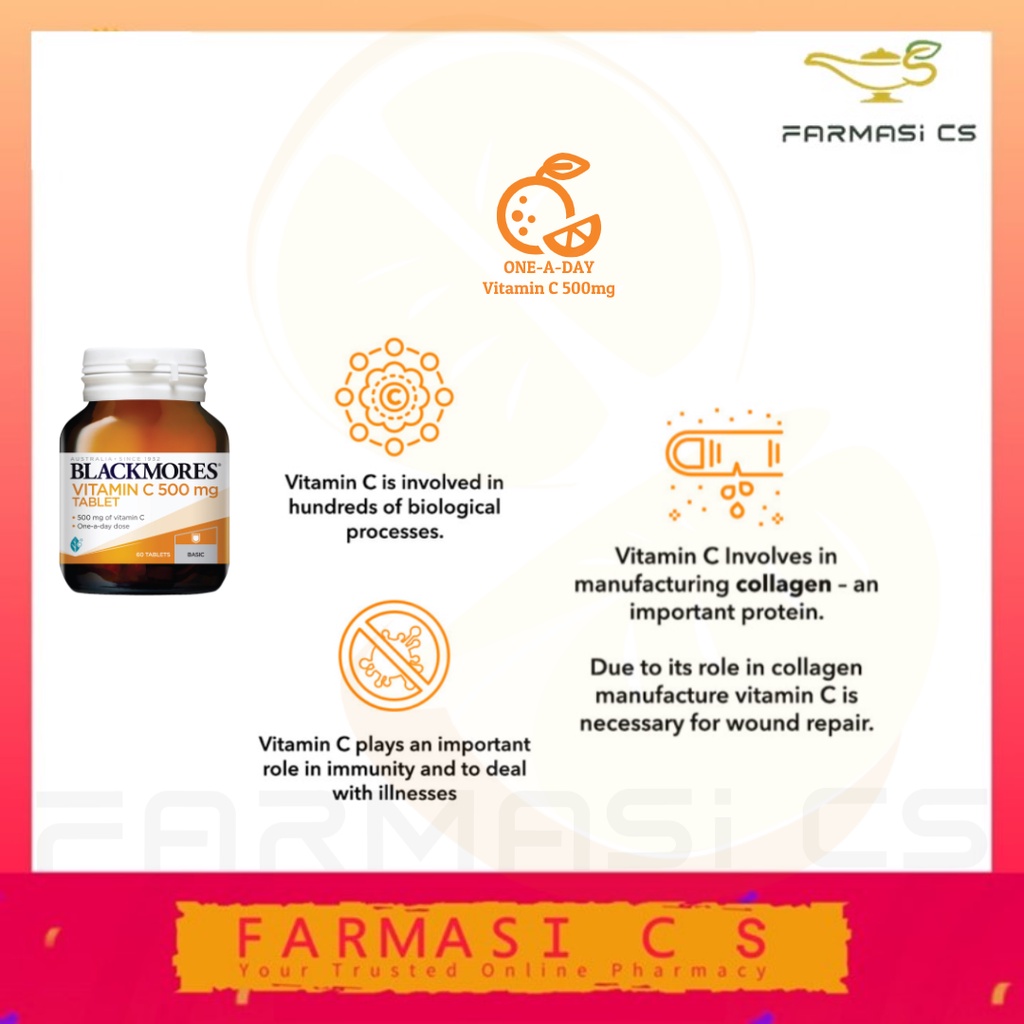 Buy Blackmores Vitamin C 500mg 60 Tablets Exp 03 23 Seetracker Malaysia