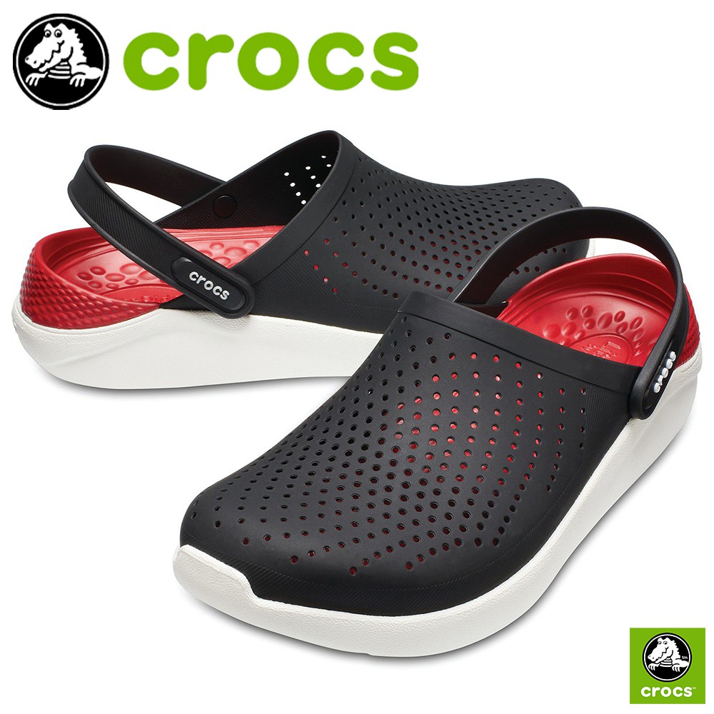 crocs red black