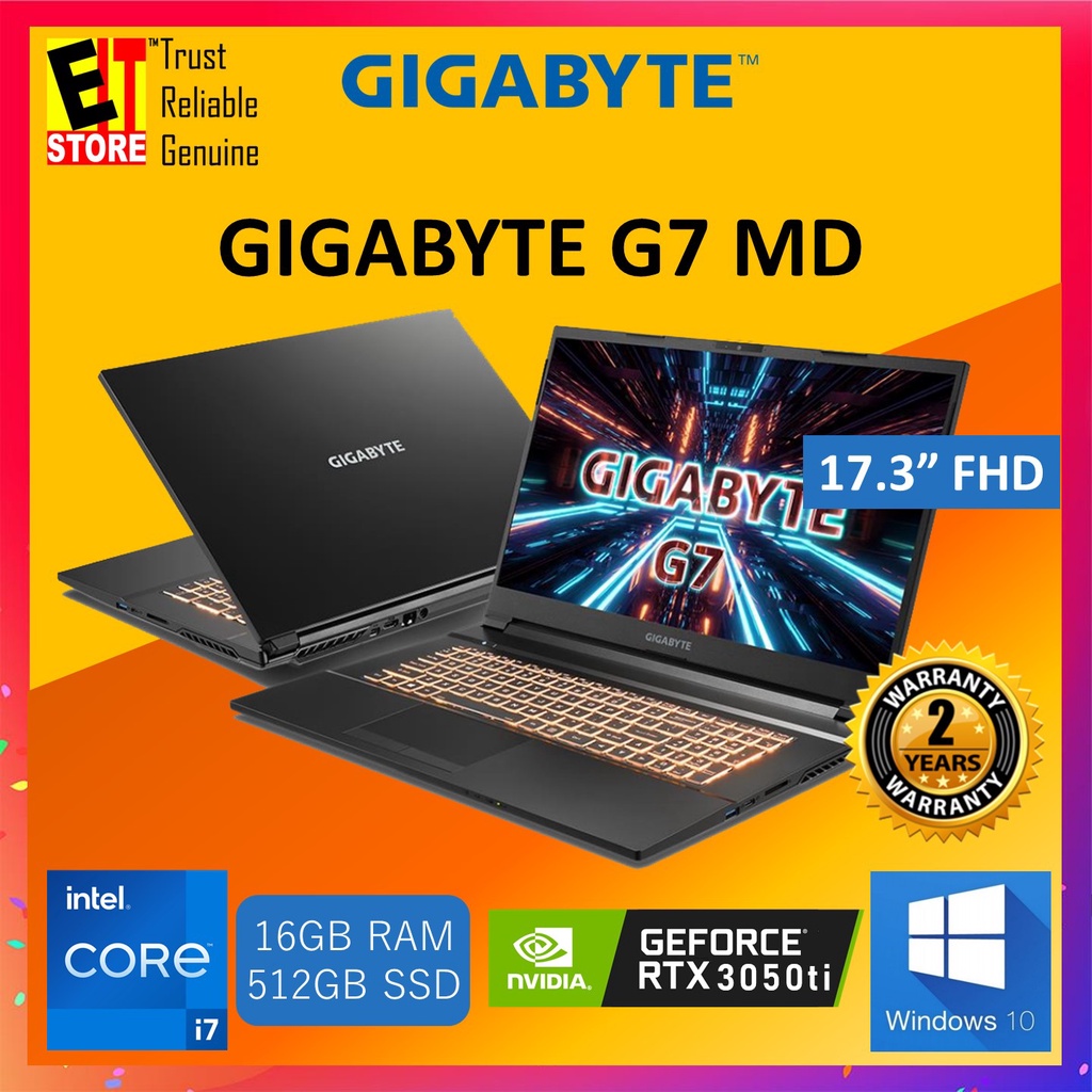 GIGABYTE G7 MD (I711800H/17.3"FHD 144HZ /RTX3050TI/16GB DDR4/512GB SSD