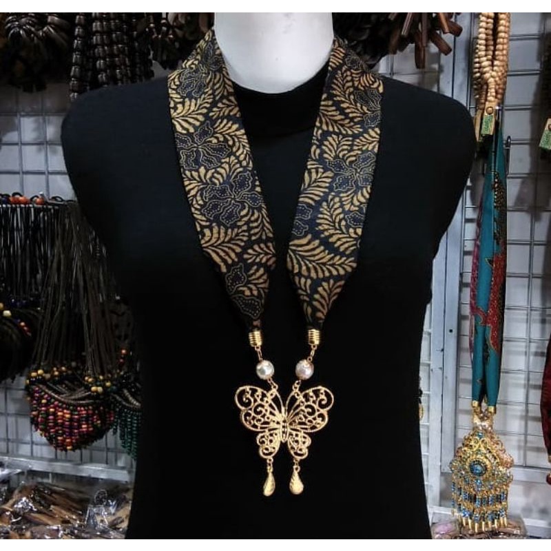 Butterfly BATIK Necklace | Ethnic Necklace | Kebaya Necklace | Party Necklace | Family Uniform Accessories