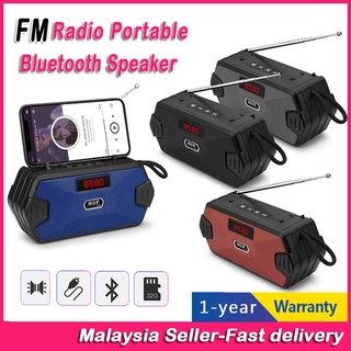 INStock FM Radio Portable Bluetooth 5.0 Wireless Speaker MP3 Music Bass Speaker With AUX For Phone PC Support TF Card