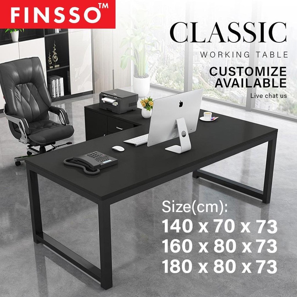 FINSSO : 140CM/160CM/180CM Designer Office Table