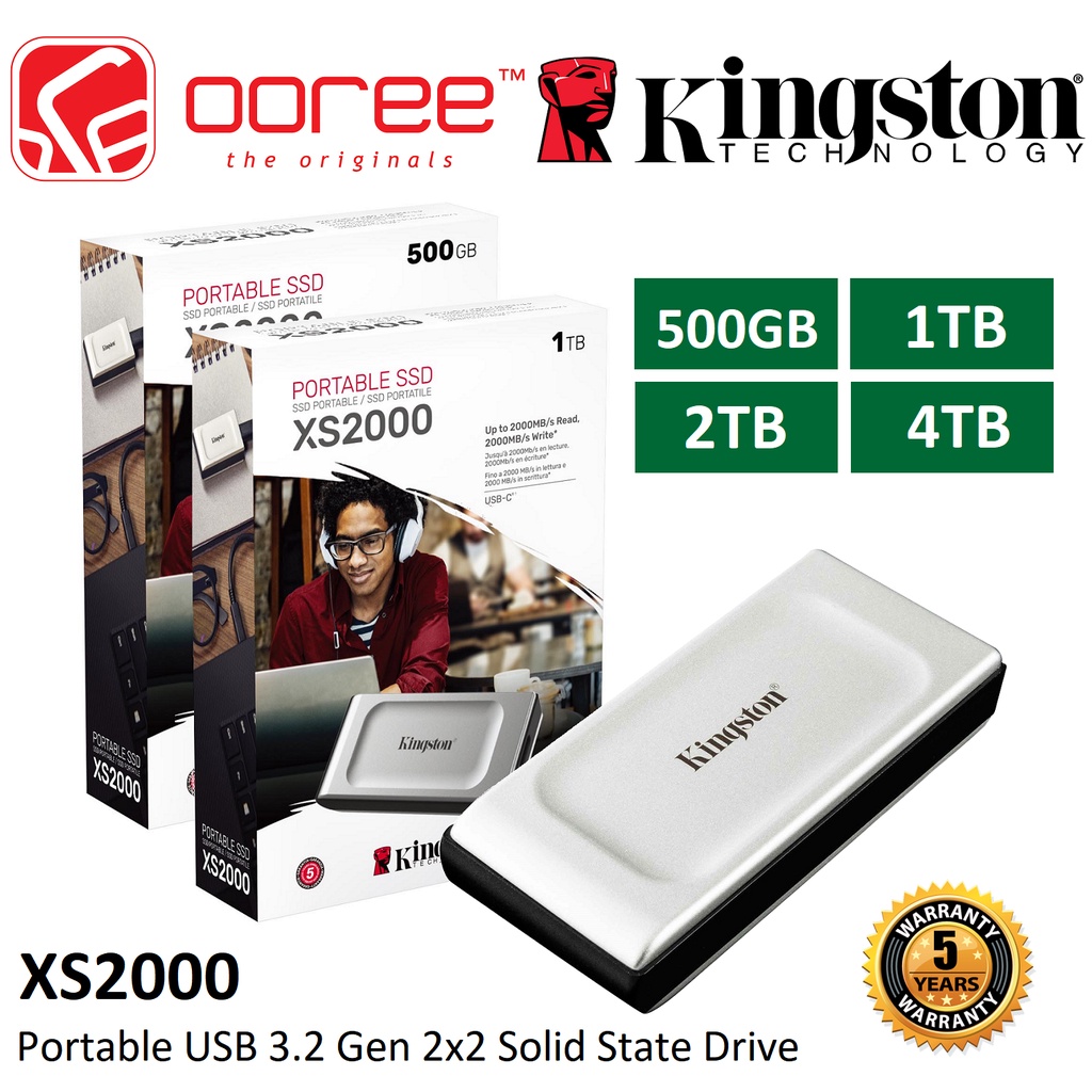 KINGSTON XS2000 PORTABLE EXTERNAL SSD USB 3.2 GEN 2x2 HIGH PERFORMANCE
