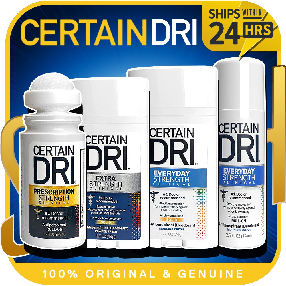 Certain Dri Clinical Antiperspirant Deodorant Prescription Strength Extra Strength Everyday Strength | Body Powder | Shopee Malaysia
