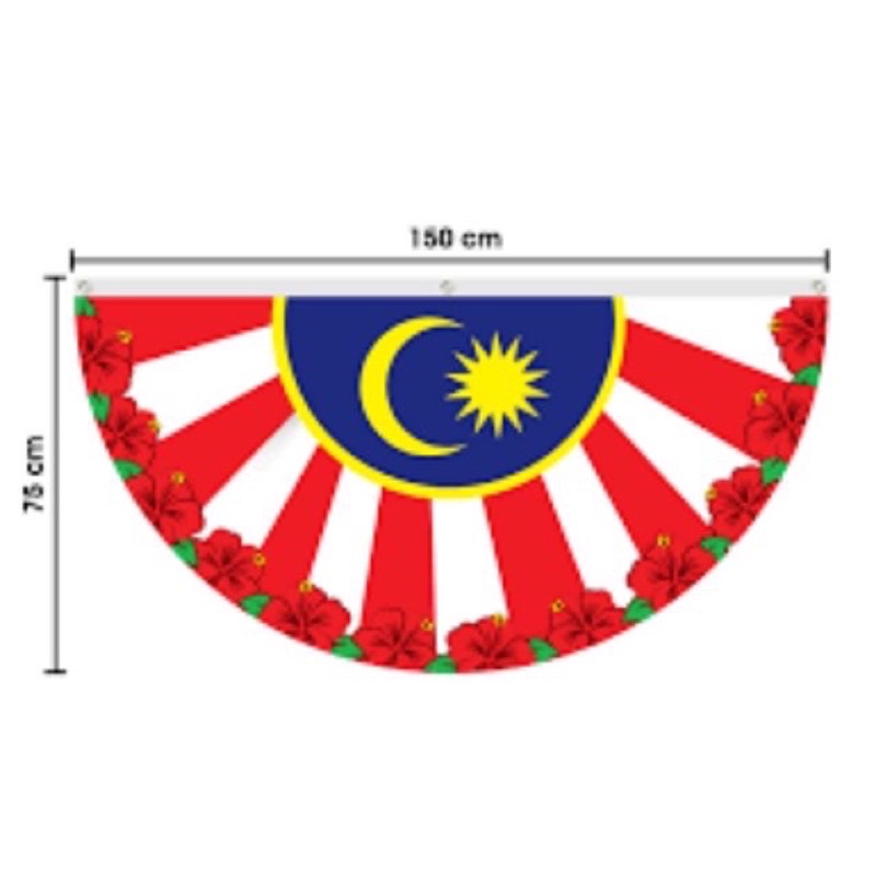 Bendera Hiasan Merdeka 2.3 kaki x 5 kaki atau 150cm x75 cm | Shopee ...