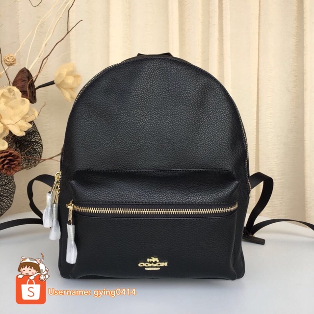 coach mini charlie pebble leather backpack