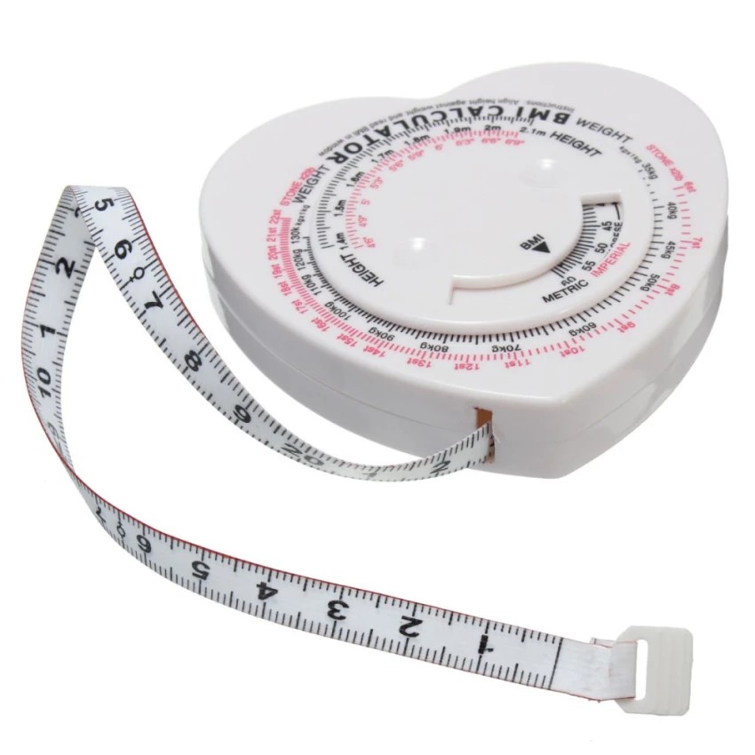 Heart Bmi Body Mass Index Tape Ruler Measure Calculator Body Diet