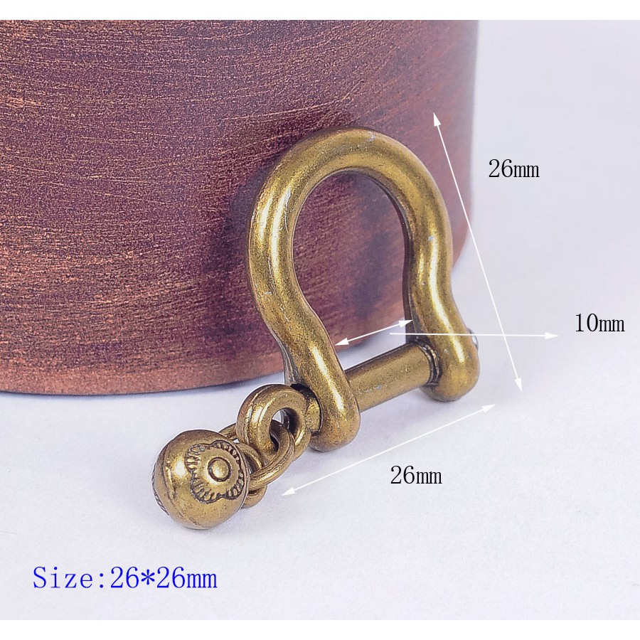 5 pcs Vintage Brass Shackle Joint Connect Key Chain Hook Leathercraft Hardware