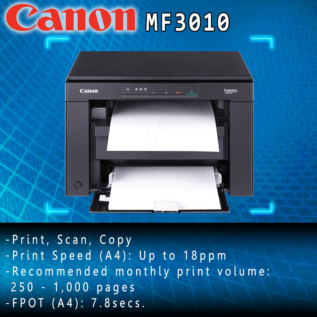 Boleh Print Dari Phone Terus Guna Otg Tanpa Pc Canon Imageclass Mf3010 All In One Laser Mono Printer Shopee Malaysia