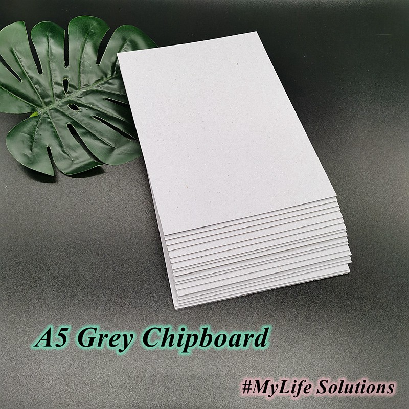 20 Pcs of A5 Grey Chipboard Laminated Paper Board Hardcover board DIY