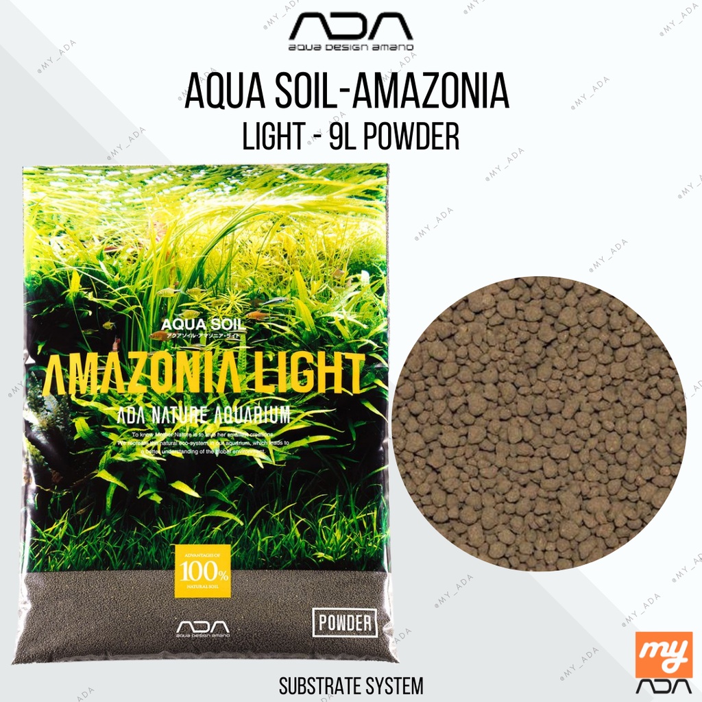 ADA Aqua SoilAmazonia Light 9L Powder Aquarium Soil Substrate Soil Aqua Design Amano Shopee