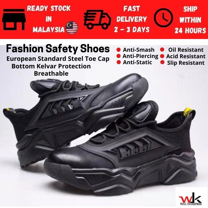 Safety Shoes Heavy Duty Safety Boot Kasut Safety Anti Smash Steel Head ...