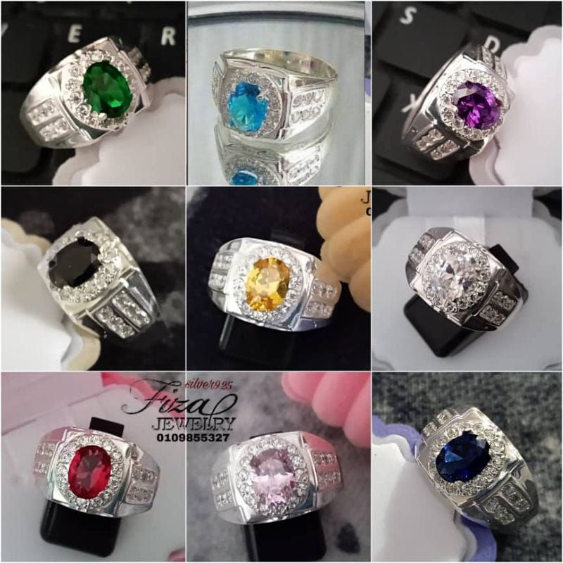 Buy Cincin Lelaki Silver 925 Cincin Permata Lelaki Silver 925 Cincin Lelaki Permata Perak 925 Silver 925 Men Ring Zircon Seetracker Malaysia