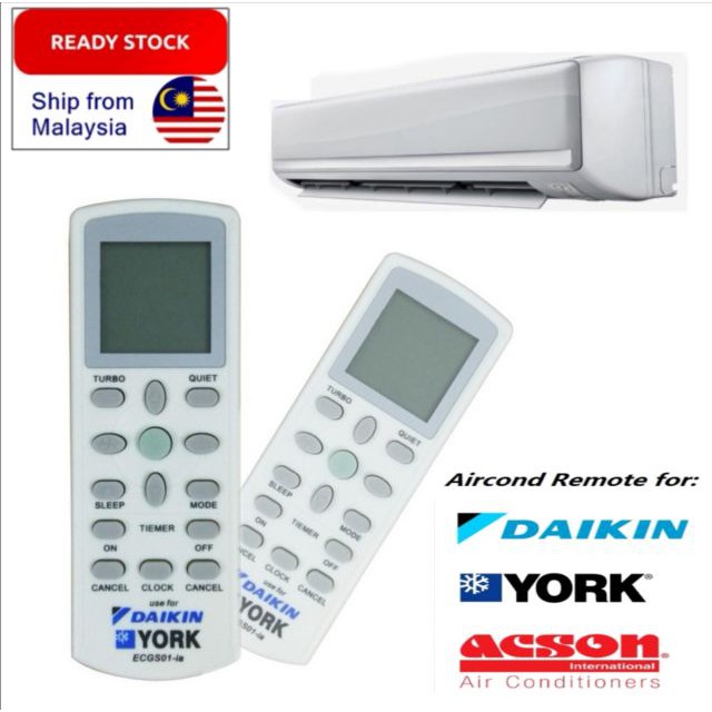 Universal Aircond Remote Control DAIKIN YORK ACSON aidaalisha Shopee
