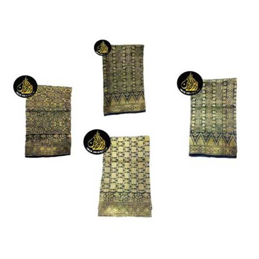 Sampin Songket Baju  Melayu  Black Gold  Random Design Emas 