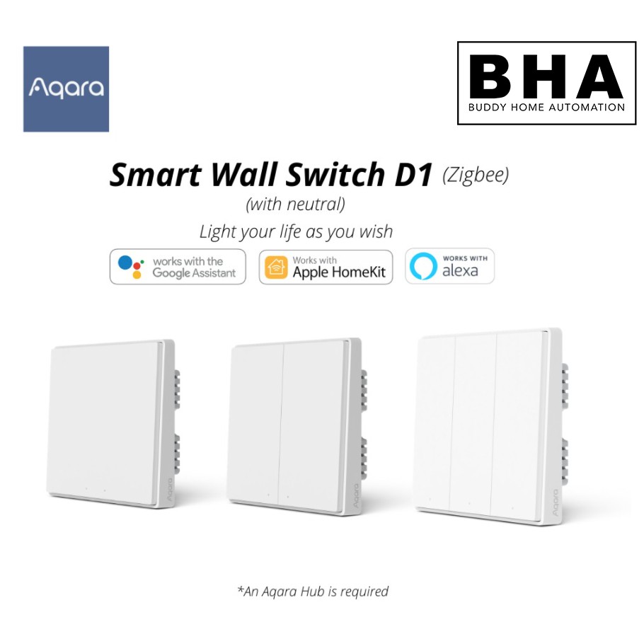 Ready Stock Sirim Approved Aqara Wall Smart Switch Wifi Zigbee D1 Neutral Required Shopee Malaysia
