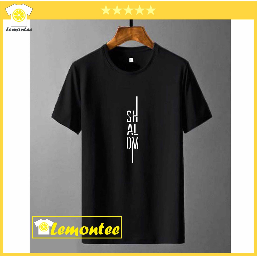 Shalom Catholic Christian Spiritual T-Shirt 1 T-Shirt Distro Men Women Boys Girls Screen Printing Pictures Funny Words Cool - LEMONTEE