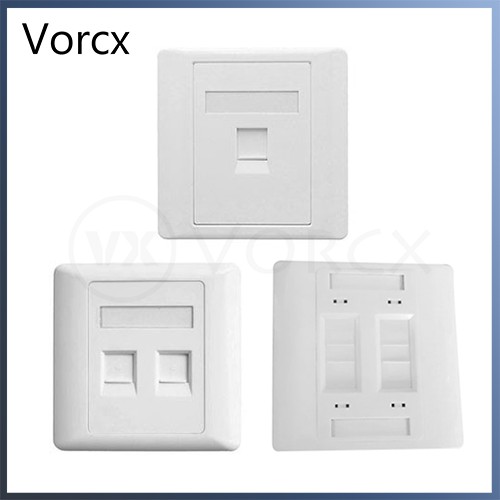 Single Gang 2-Port Modular Keystone Insert Empty Faceplate Compatible