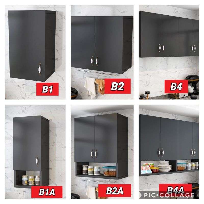 Kabinet Dapur Gantung Wall Kitchen Cabinet Black Modern Style Shopee Malaysia