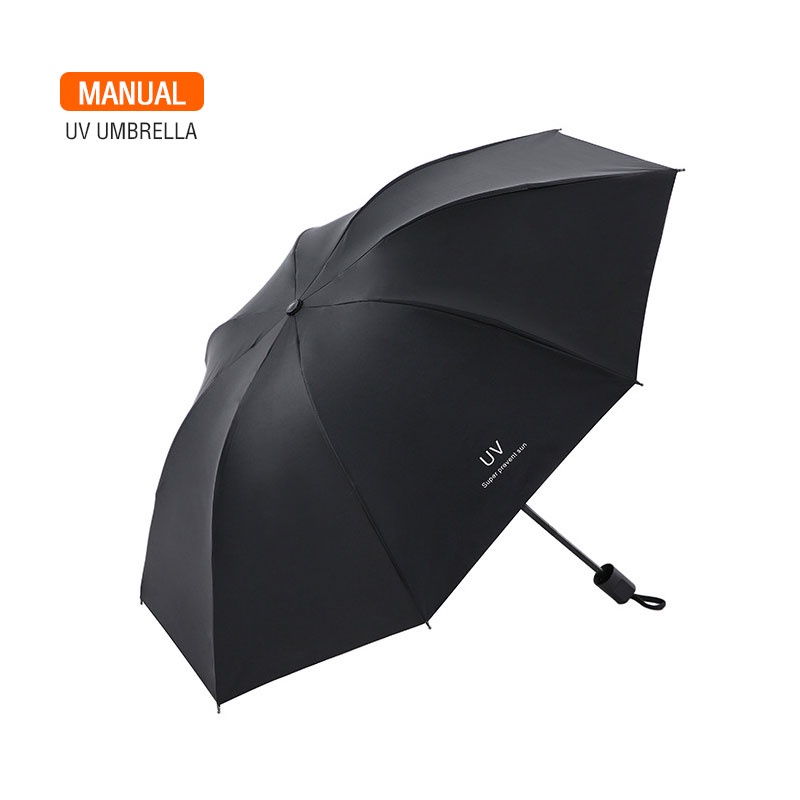 🎁KL STORE✨  Auto Foldable Umbrella Payung 8 Bone black glue sunscreen UV protection UV um