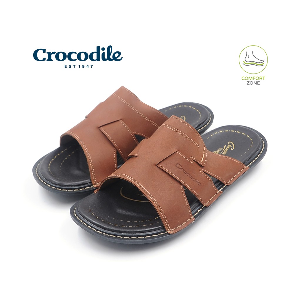  Crocodile  Men s Buff Crazy Horse Leather Sandals  Shoes  