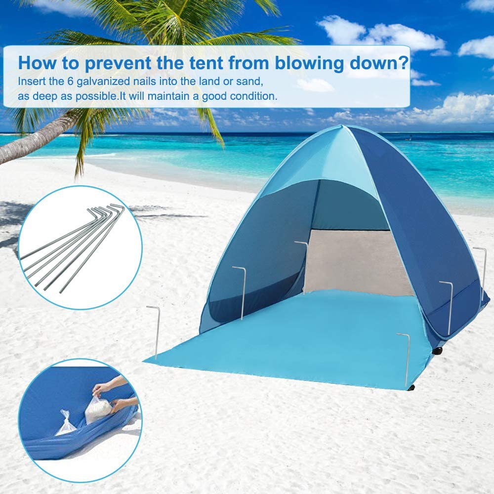 Beach Camping Tent Foldable Outdoor UV Lightweight Waterproof tent as Sun Shelter Children Family and Dog on Garden Beach Zenoplige Pop Up Tent