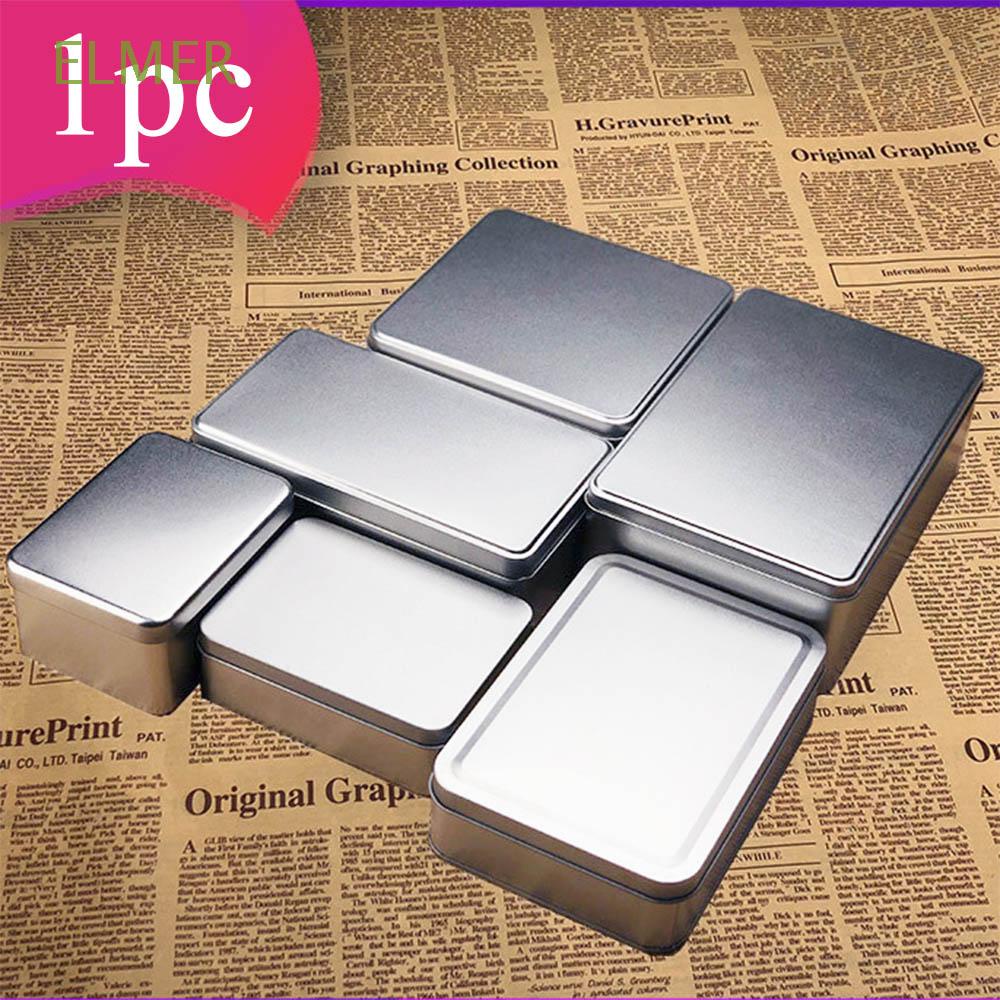 ELMER Empty Box Storage Box Keys Container Tin Boxes Small Coins Silver Color Jewelry Metal Metal Box