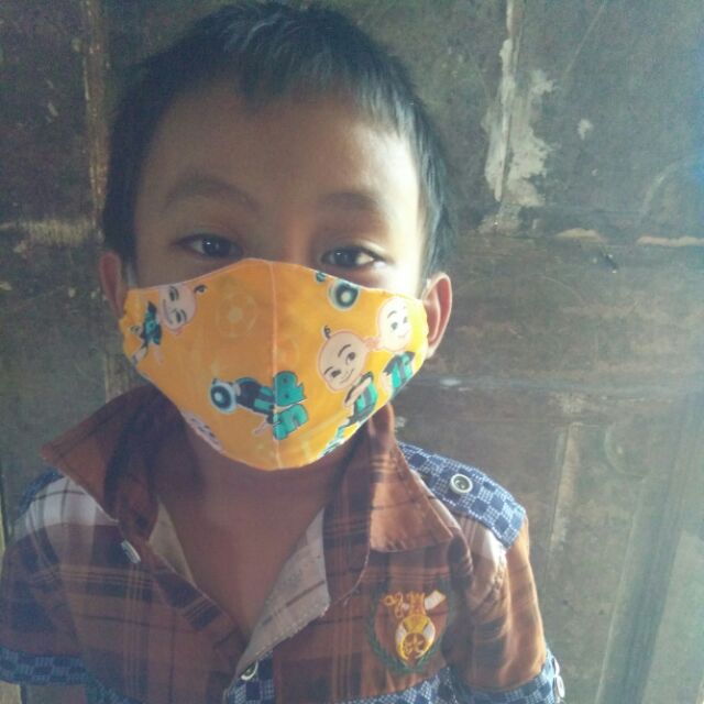 Mask Muka/Topeng Muka Kanak-Kanak Kain Cotton | Shopee ...