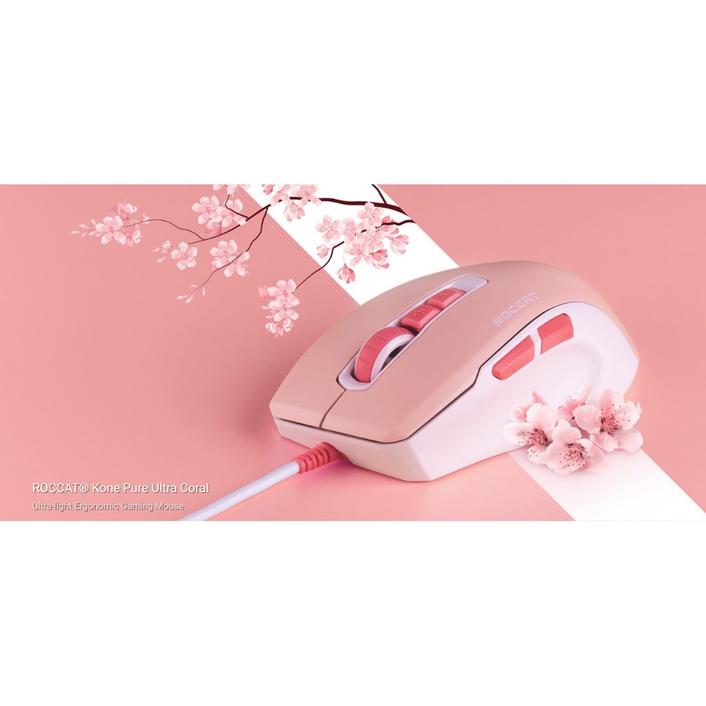 Roccat Kone Pure Ultra Coral Bloom Gaming Mouse Shopee Malaysia