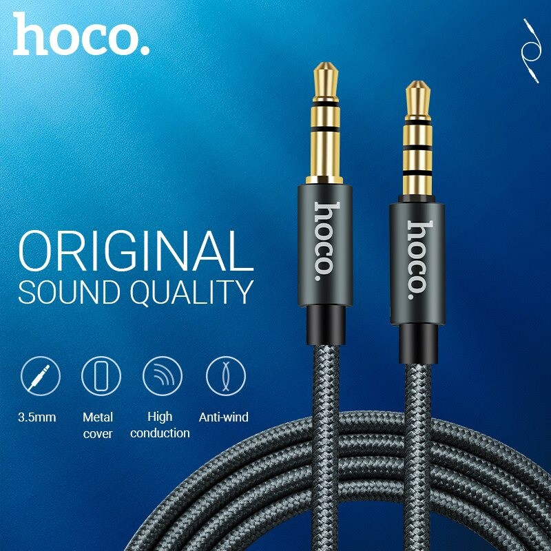 Original HOCO upa04 3.5mm Jack Audio Cable Gold Plated Jack 3.5mm Aux Cable With Microphone MIC For iPhone Car Headphone