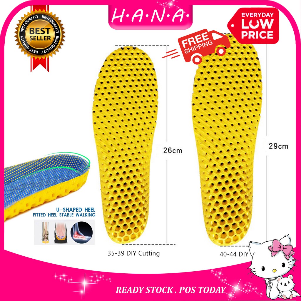 【READY STOCK】JAPAN Memory Foam Orthodontic Arch Support Sporting Cushioning Impact Absorbed Insoles Shoe Pad Alas