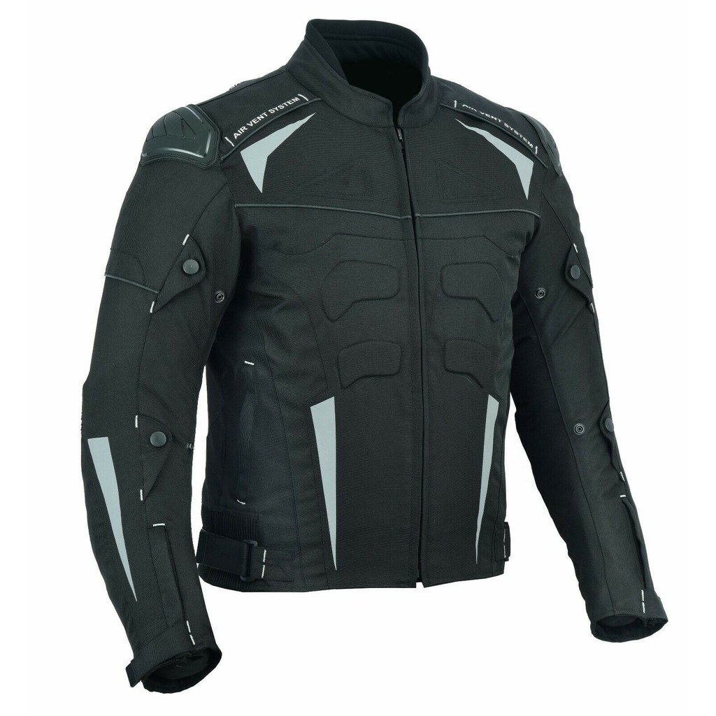 XL Motorcycle Armoured HIGH Protection Cordura Waterproof Jacket Black with 7 Armour CJ-9434 
