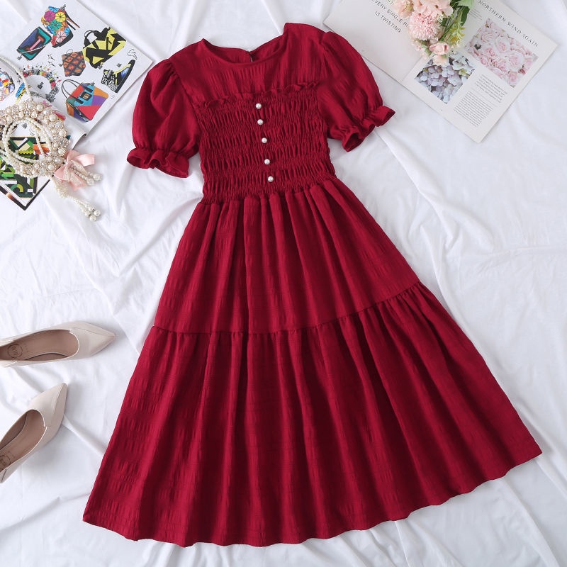 Temperament Was Thin Waist French Ruffle-Style Dress
