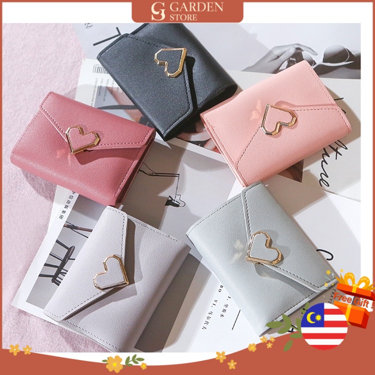 GS Women Trifold Envelope Cute Large Capacity PU Leather Small Short Wallet Card Holder Purse Pouch Coin Wallet - 8101