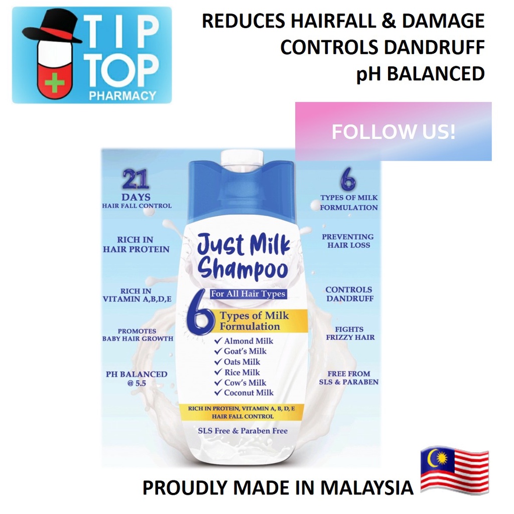 Just Milk 2 in 1 Shampoo & Conditioner 175ml/350ml ( goat, cow, coconut milk etc for hair fall, dandruff, frizzy hair )