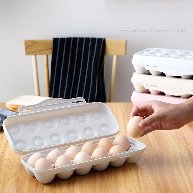 Egg Container with Lid for 12 Eggs mDesign Egg Holder Tray for The Fridge Transparent//Clear Practical Egg Rack Made of Plastic Set of 2