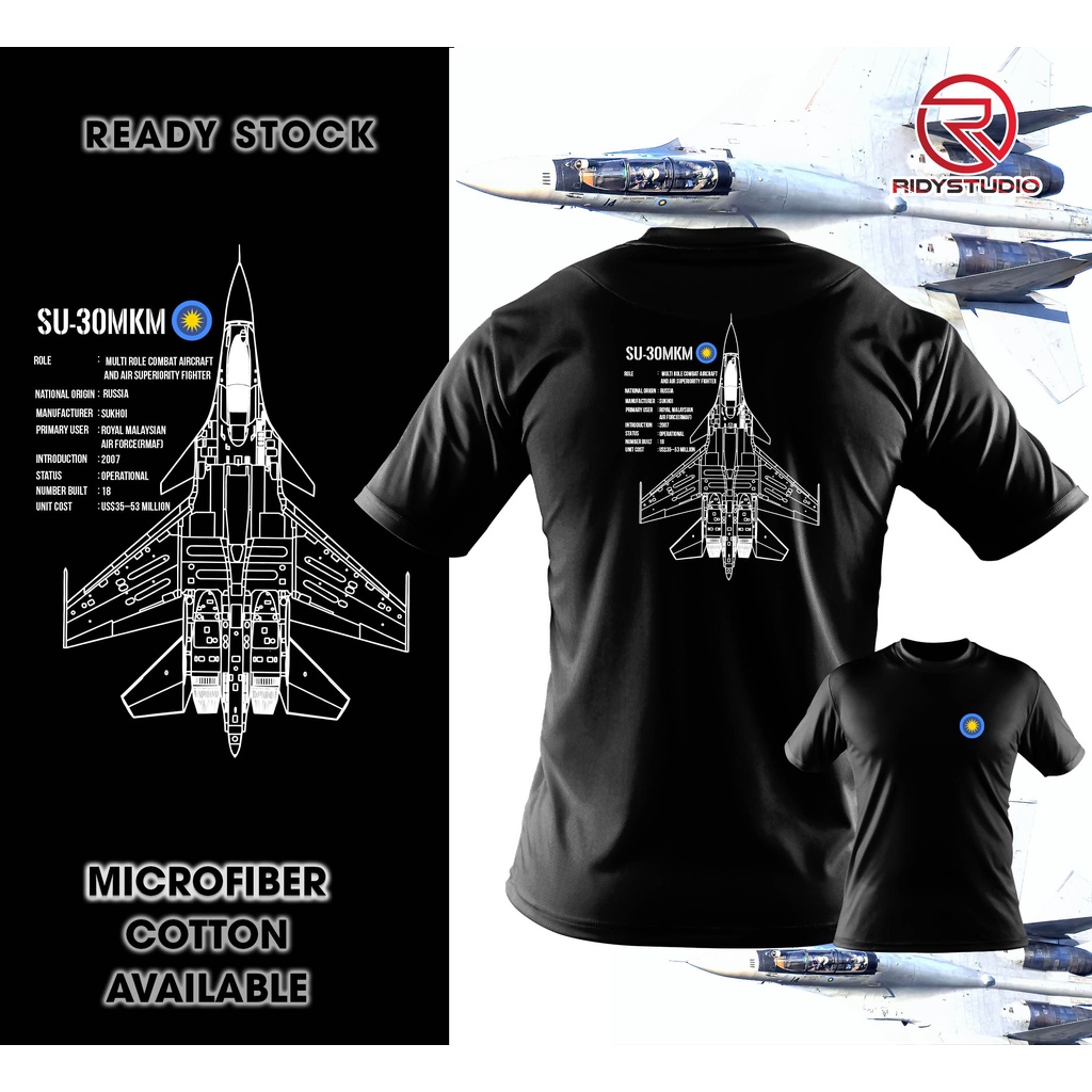 Baju air force Malaysia Sukhoi Su-30MKM jet fighter plan side special force T Shirt Unisex Tee