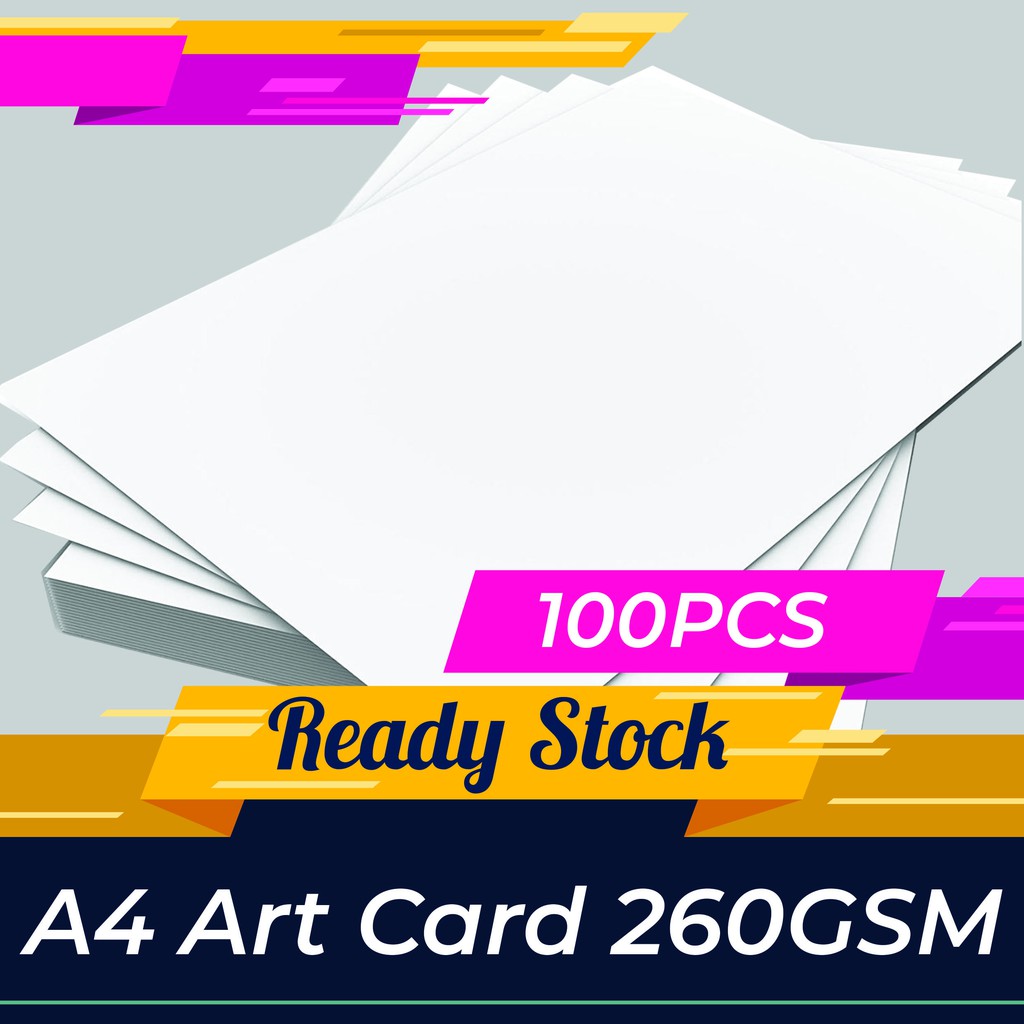 a4 art card paper 260gsm (100's)