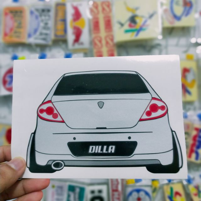 Stiker Gambar Kereta Proton Gen2 Tempah No Plat Nama Sendiri Shopee Malaysia