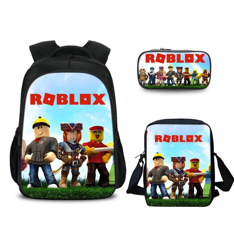 Kids Roblox Kids Backpack School Bag Set Game Boys Lunch Bag Pencil Case Lot Gift Clothing Shoes Accessories Vishawatch Com - roblox pencil gun