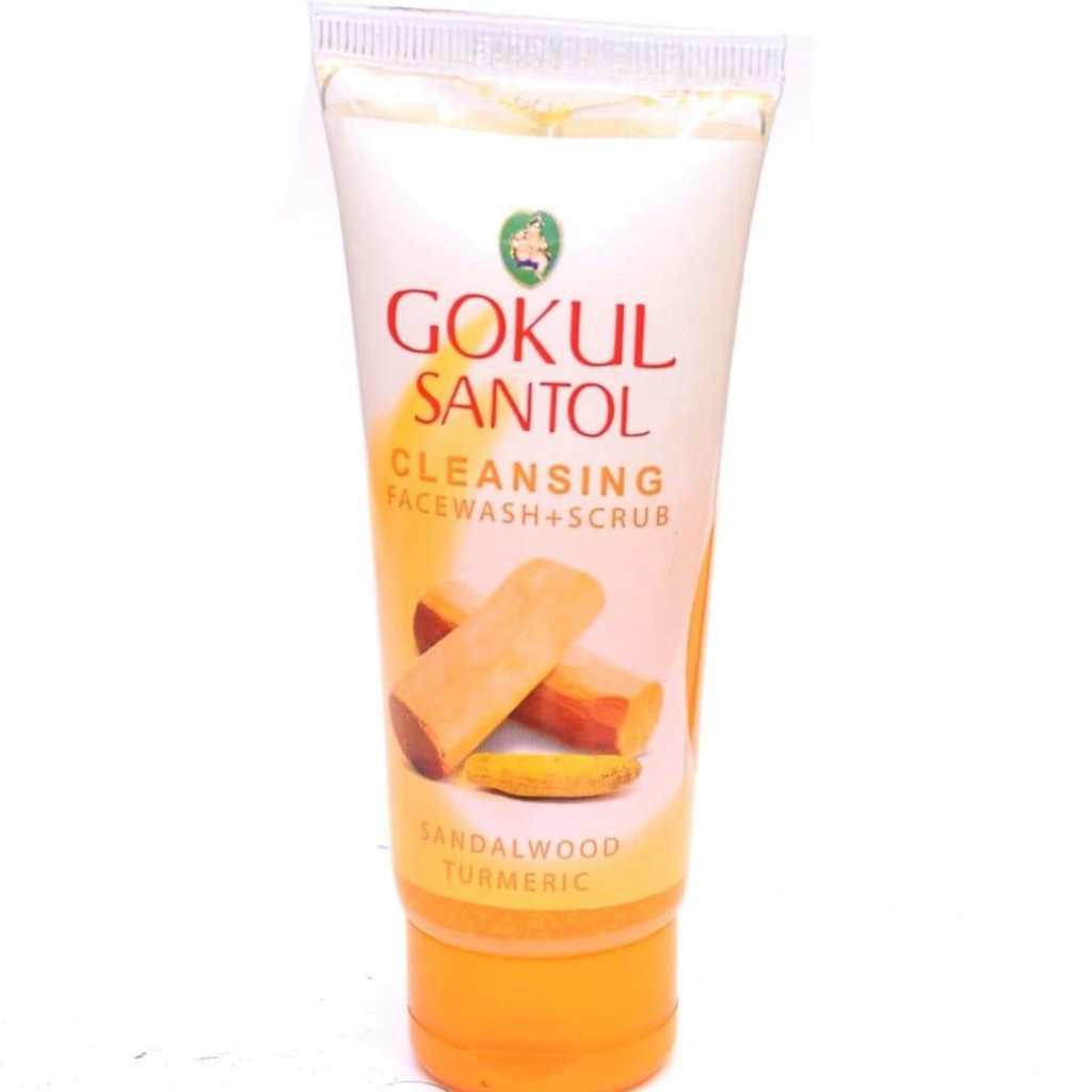 Gokul Santol Face Wash Cleansing Facewash Scrub With Sandalwood And Turmeric 50gm Shopee Malaysia shopee malaysia