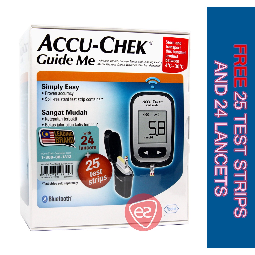 ACCUCHEK GUIDE ME SET (WITH ACCUCHEK GUIDE STRIP 25S & ACCUCHEK