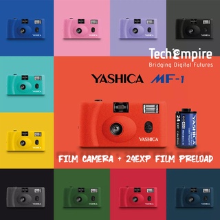 Yashica MF1 MF-1 Point-and-shoot Film Camera with Flash Reusable Film Camera + 24EXP ISO400 Film Preload