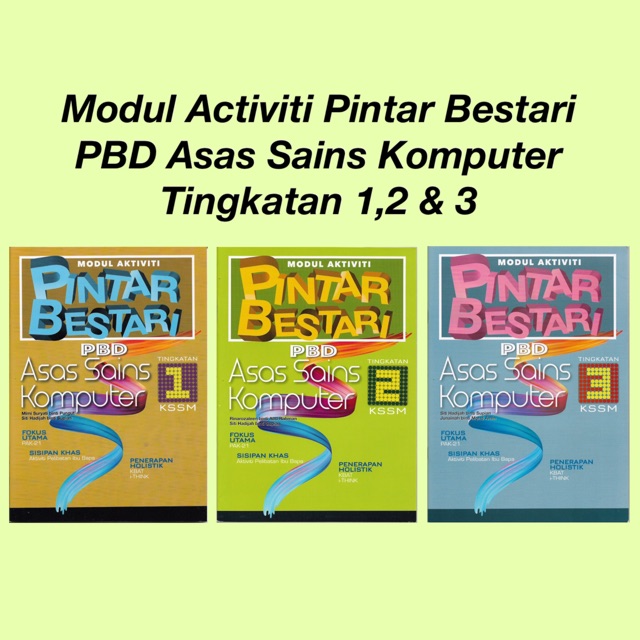 Sasbadi Modul Activiti Pintar Bestari Pbd Asas Sains Komputer Tingkatan 1 2 3 Kssm Shopee Malaysia